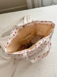 Một Đúng mốt In hoa Dung lượng lớn Gấp lại Túi tote , Túi mẹ , Thích hợp Đối với Hằng ngày Làm việc , Thời gian rảnh rỗi , Dã ngoại , Du lịch , Ngày đêm , Qủa tặng - trắng - Xem 10