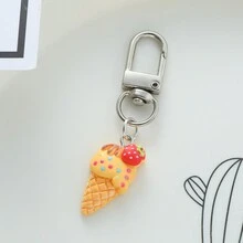 一個合金創意多彩草莓和冰淇淋造型酷鑰匙扣吊飾 - 彩色 - 查看 13