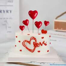 20pcs 3D Foam Heart Cupcake Toppers For Wedding, Engagement Day , Valentine's Day, Bridal Shower Cake Toppers - Red - View 6