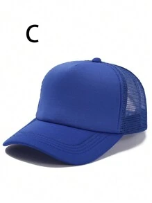 1顶男女通用广告可定制Logo刺绣志愿者团队建设活动棒球帽，纯色海绵网眼帽，适用于社区服务 - 彩色 - 查看 5