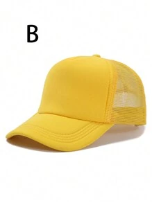 1顶男女通用广告可定制Logo刺绣志愿者团队建设活动棒球帽，纯色海绵网眼帽，适用于社区服务 - 彩色 - 查看 4