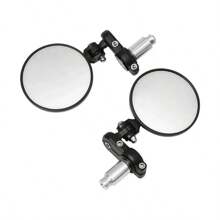 Par De Moto Espejos Retrovisores Accesorios Universales Lateral Para Motocicleta  Coche Deportivo Bicicleta Ajuste Tipo Bola de 180 Grados Redondo - Negro - Ver 1