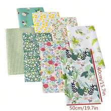 8pcs 19.7" X 15.7" Thick 100% Cotton Twill Printed Fabric Sheets, Handmade Patchwork Crafts DIY Materials, Suitable For Doll, Bedding, Quilting
