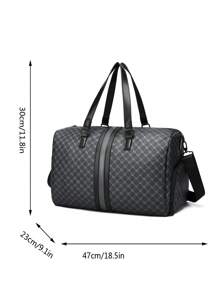 saroxi 1pc Men's Weekend Travel Bag, Large Capacity Shoulder Messenger Bag, Handbag, Fashion Casual Sports Bag, Shoe Compartment, Suitable For Travel, Commute, PU Leather Sport Gym Luggage Crossbody Tote Bag, Black, Gift For Men Large Tote Bag - Black - View 4