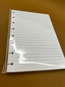 Loren's importados Refil 80 Folhas Caderno Médio e pequeno Pautado  Compatível com Discos e Inteligente - Branco - Visão 2