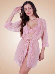 Women Lounge Robes - Màu Hồng baby - Xem 1
