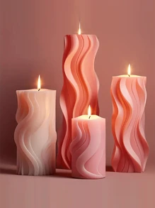 1 pieza Molde de silicona en forma de ola cilíndrica para elaborar velas de aromaterapia - Molde DIY para fabricación de velas fácil