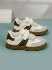 A Pair Of 2024 New Girls Breathable And Comfortable Solid Color Casual Sports Shoes With Round Toe, Single Layer Lining, Lace-Up And  Design, Non-Slip Rubber Sole