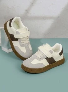 A Pair Of 2024 New Girls Breathable And Comfortable Solid Color Casual Sports Shoes With Round Toe, Single Layer Lining, Lace-Up And  Design, Non-Slip Rubber Sole