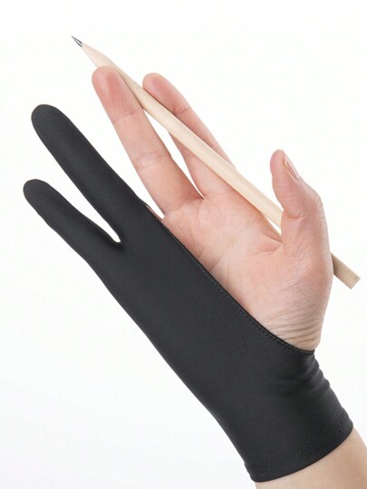 1PC Black Spandex Fabric Anti-Mistouch Two-Finger Glove For Tablet Gaming Drawing Sketching Digital Graphic Tablet Anti-Touch Mistouch Glove