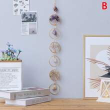 1 pieza Atrapasueños de cristal de 7 chakras, Colgante de pared del Árbol de la Vida de 6 chakras, Sanadores de cristal y gemas Reiki, Colgante para yoga y meditación, decoración para ventanas del hogar, piedras naturales en bruto, decoración del hogar, decoración de habitación, decoración de pared