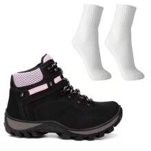 Women Ankle Boots & Booties - Negro y rosa - Ver 1
