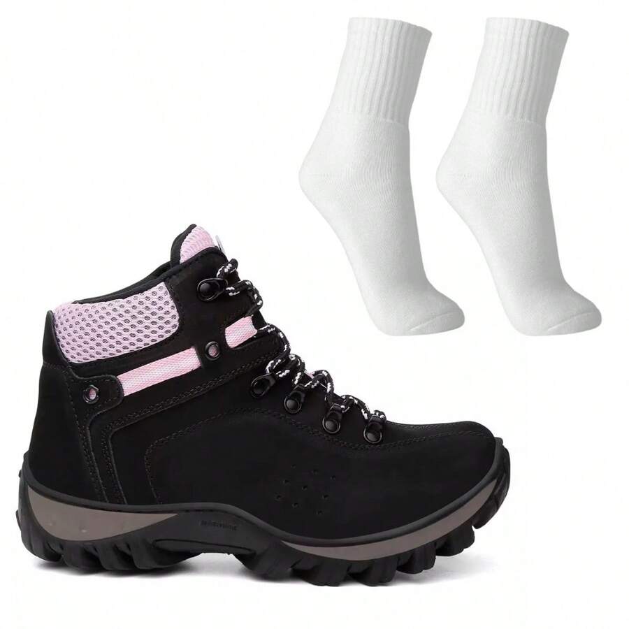 Women Ankle Boots & Booties - Negro y rosa - Ver 1