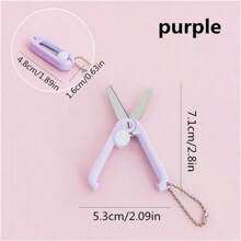 1 Miếng Đơn giản Mini Có thể mang đi Nhỏ bé Cây kéo Cắt giấy Công cụ Dễ thương Tròn Cây kéo Có thể thu vào Móc chìa khóa Vật rủ xuống - Nhiều màu - Xem 13