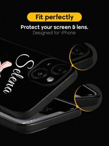 1 pieza Funda de teléfono personalizada con nombre, Funda de teléfono móvil personalizada con zapatos de ballet rosa, Funda de teléfono personalizada para bailarina, Funda de teléfono TPU, Protección antichoque para su teléfono, Serie de teléfonos, Funda para Phone Pro/Pro Max/X/XR/XS/XS Mini/Max, Regalo único para ella, Regalo de cumpleaños, Novia, Amante, Esposa, Amigos, Ideal para bailarina