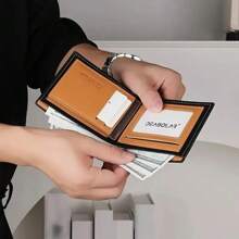 1 件男士商务钱包 - 优雅黑色 PU 皮革，带 3D 浮雕狮子，纤薄实用的设计，三折钱包，男士礼物，钱包，钱包，男士钱包，皮革 - 黑色 - 查看 4