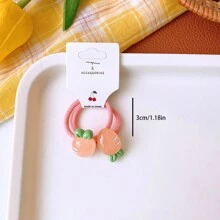 10pcs/Set Girls Kids Cute Cartoon Fruit Hair Scrunchies, Baby High Elastic Soft Ponytail Hair Ties Hair Accessories