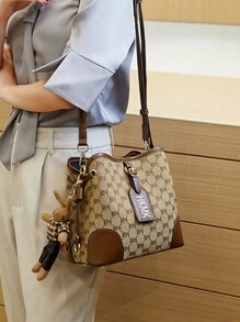 Damen Bucket Bag Umhängetasche, neue Saison 2025 Lässig Shopper Handtasche Schultertasche, Großer Platz Pendler Chic Unterarm Tasche, Mode Marke Nische vielseitig