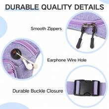 VASCHY 4 Zipped Sleeves Belt Waist Bum Hip Bag Pouch Pack For Men Women W 60in Extra Long Strap Black,Backpack, School Bag, Bag, Backpack, Toddler Backpack, Mini Backpack, Small Backpack, Bag School, School Backpack, Rucksack, School Bag Luggage, Bag Perfect School, Mini Backpack S, Backpack Cute, - Purple - View 4