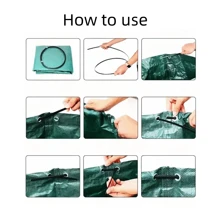 1入組可循環使用的花園垃圾袋-庭院廢物袋，60升-500升