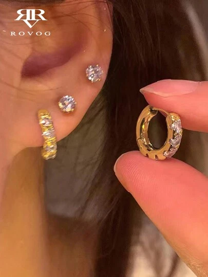 2 對精美高檔的銅質耳環，優雅時尚，適合女性日常休閒佩戴，送禮佳品。