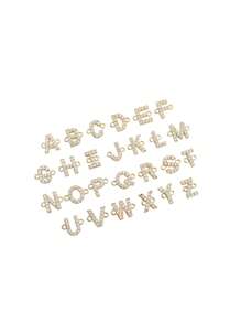 1 pièce Mode Micro-incrusté Cuivre A-Z, Nom de famille 26 initiales en anglais L'édition manuelle peut être ajustée à volonté La corde à la main Sweet Little Clear Creative Fille Quotidien Porter Anglais Initiales Bracelet Couleur de corde à la main correspondance aléatoire