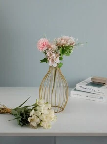 1 Pezzo Vaso in metallo lavorato a mano - Forma geometrica sferica traforata minimalista moderna, centrotavola in stile artigianale per composizioni floreali, decorazione per matrimoni/casa/ufficio, stile rustico di fattoria adatto per tutte le stagioni