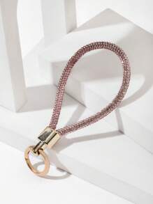 Nuevo Llavero con correa de mano con incrustaciones de rhinestone, llavero de cuerda de cuero con incrustaciones de rhinestone de alta gama, colgante decorativo para bolsos, creativo y festivo, adecuado para uso diario, accesorios de teléfono y automóvil, llavero para mochila escolar, accesorios góticos y Y2k, ideas de regalo para el Día del Maestro y Navidad - Multicolor - Ver 5