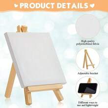 6 件装木制帆布画架艺术画板画框，适合返校DIY绘画 - 彩色 - 查看 3