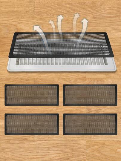 4 件套地板通风口盖、磁性粘性通风口盖、防虫防堵塞空气通风过滤器盖、家用通风口保护和增强型 HVAC 网状屏幕盖，适用于地板/墙壁/天花板通风口过滤器