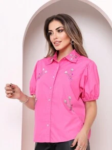 Women Blouses - 紫色 - 查看 2