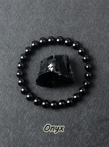 Pulsera de cuentas de pirita de energía original, pulsera de piedra de hematita natural para hombres, pulsera de bola de piedra de hematita y pirita, pulsera de cuidado de la salud y adelgazamiento, pulsera de piedra natural de hematita para hombres y mujeres, pulsera de bolas sin imán, pulsera de energía, chakra y yoga, nueva pulsera clásica de ónix negro de obsidiana natural para hombres, pulsera de piedra natural de ónix negro brillante hecha a mano, joyería de yoga y meditación al por mayor