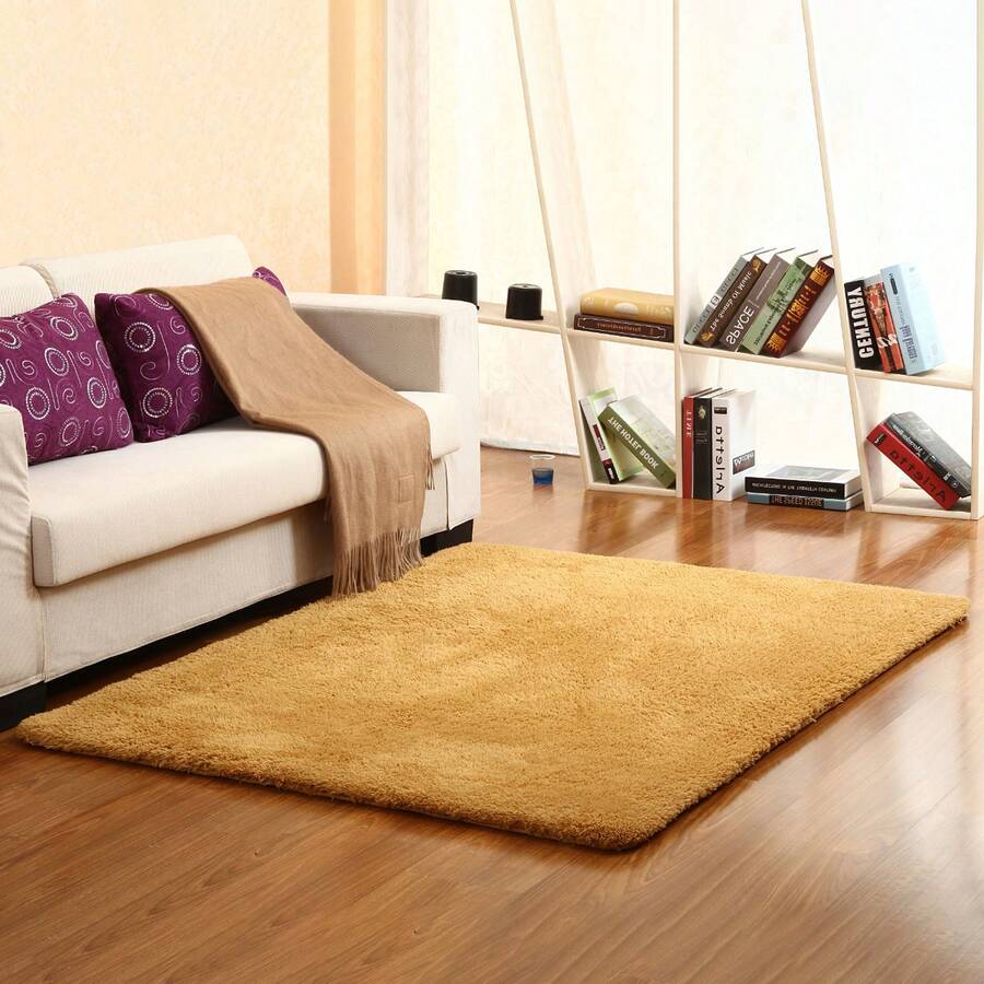 Fluffy Rugs Large Shaggy Rug Super Soft Mat Anti-Slip Carpet For Home Living Room Bedroom - 卡其色 - 查看 1