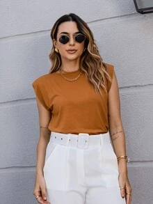 Women Tank Tops & Camis - Camel - View 6