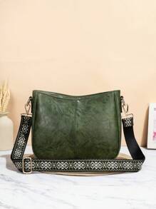 Retro Style Bucket Bag For Women, Strap Crossbody Bag, Vagan Leather Hobo Bag With Guitar Strap Wide Embroidered Purse Straps For Women - Perfect For Crossbody Bags, Gym Bags, Totes, And More!