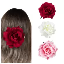 1 Peça Grampo de Cabelo Tipo Garra com Flor de Rosa de Cor Sólida, Acessórios Escolares