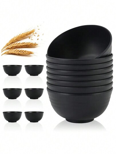2/4/6 Pezzi Ciotole Nere In Plastica, Riutilizzabili, Adatte Per Cena, Avena, Insalata, Zuppa, Casa, Cucina, Ristorante, Picnic, Campeggio E Facili Da Trasportare, Articoli Da Cucina, Regalo Di Natale, Forniture Scolastiche
