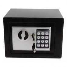 Cofre Eletrônico Digital Em Aço Teclado Senha + 2 Chaves