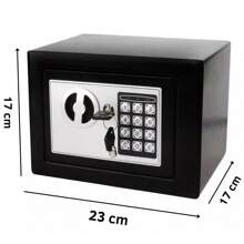 Cofre Eletrônico Digital Em Aço Teclado Senha + 2 Chaves