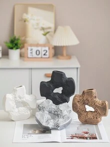 1入組，北歐現代裝飾陶瓷花瓶，適合簡約波希米亞風格的房間裝飾，時尚的書房，家居桌面中心裝飾