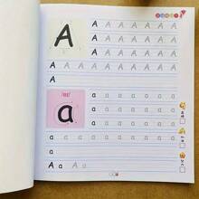 1 pieza Cuaderno de práctica de escritura ABC - Libro ilustrado en inglés - Práctica de escritura a mano - Aprende a escribir el alfabeto, participa en la tarea de seguimiento del alfabeto inglés para niños - Mejora la caligrafía y desarrolla la caligrafía, conjunto de libros interactivos divertidos (algunos accesorios al azar) - Multicolor - Ver 9
