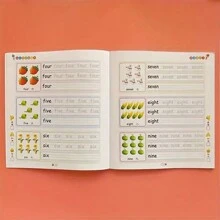 1 pieza Cuaderno de práctica de escritura ABC - Libro ilustrado en inglés - Práctica de escritura a mano - Aprende a escribir el alfabeto, participa en la tarea de seguimiento del alfabeto inglés para niños - Mejora la caligrafía y desarrolla la caligrafía, conjunto de libros interactivos divertidos (algunos accesorios al azar) - Multicolor - Ver 10