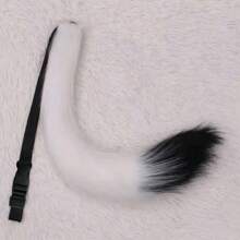 Cute And Realistic Cat Tail Plush Accessory For Cosplay And Decoration - [Cosplay Matching] Black and White Tip Tail - View 8