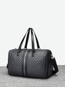 saroxi 1pc Men's Weekend Travel Bag, Large Capacity Shoulder Messenger Bag, Handbag, Fashion Casual Sports Bag, Shoe Compartment, Suitable For Travel, Commute, PU Leather Sport Gym Luggage Crossbody Tote Bag, Black, Gift For Men Large Tote Bag - Black - View 8