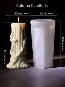 1 pieza Molde de silicona con diseño de cilindro estilo europeo para hacer velas aromáticas personalizadas, manualidades, regalos y decoración