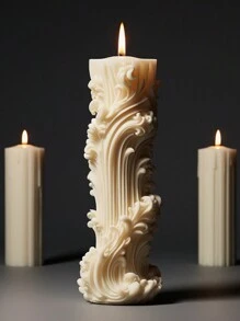 1 pieza Molde de silicona con diseño de cilindro estilo europeo para hacer velas aromáticas personalizadas, manualidades, regalos y decoración