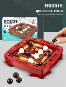 四連棋旋轉版雙人戰斗棋盤遊戲父母與子女互動思考邏輯訓練教育玩具，男女孩女士3歲以上禮品（部分零件隨機顏色） - 紅色 - 查看 2