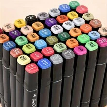 48pcs Marker Pen Set, Student Special Watercolor Pen, Art Student Special Dual-Head Oil-Based Marker Pen, Primary School Student Painting Book Special Brush, 30/48 Colors Back To School - Multicolor - View 10