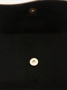 大号手拿包，优雅时尚的晚宴包，配有可拆卸链条，适合婚礼、派对、盛会、正式场合，可搭配婚纱、礼服、舞会礼服、生日装、派对礼服，是新年装扮的完美之选，也是婚礼必备配饰，与毕业礼服和舞会礼服也十分相配。 - 黑色 - 查看 9