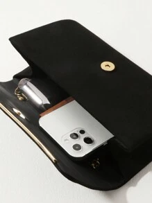 大号手拿包，优雅时尚的晚宴包，配有可拆卸链条，适合婚礼、派对、盛会、正式场合，可搭配婚纱、礼服、舞会礼服、生日装、派对礼服，是新年装扮的完美之选，也是婚礼必备配饰，与毕业礼服和舞会礼服也十分相配。 - 黑色 - 查看 7